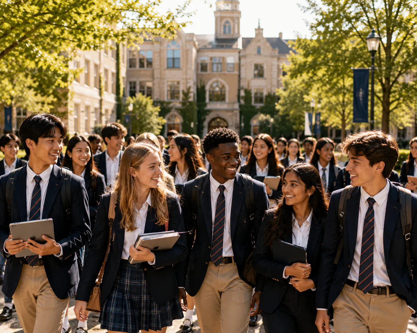 Aethris students smiling together